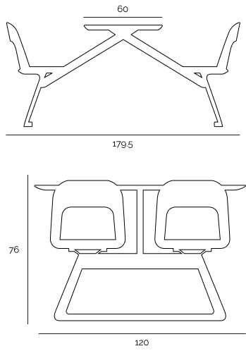 Feta Minimalist Four-Seater Dining Set Dimension
